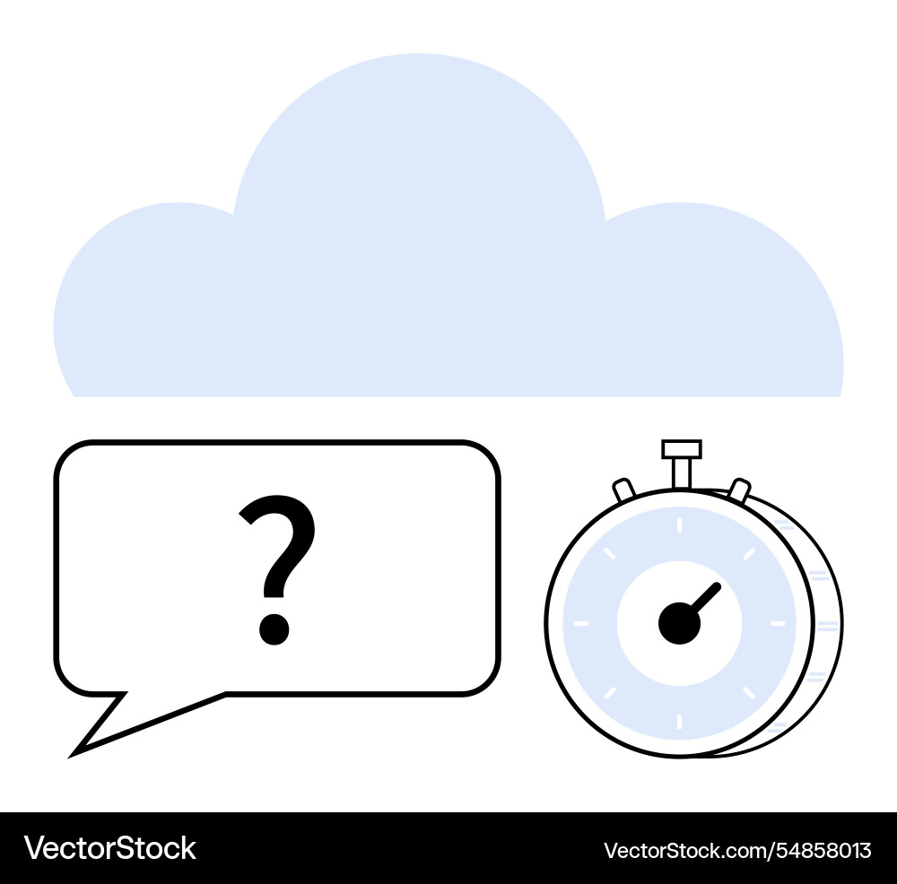Cloud computing concept with stopwatch and speech Cloud computing concept with stopwatch and speech vector image