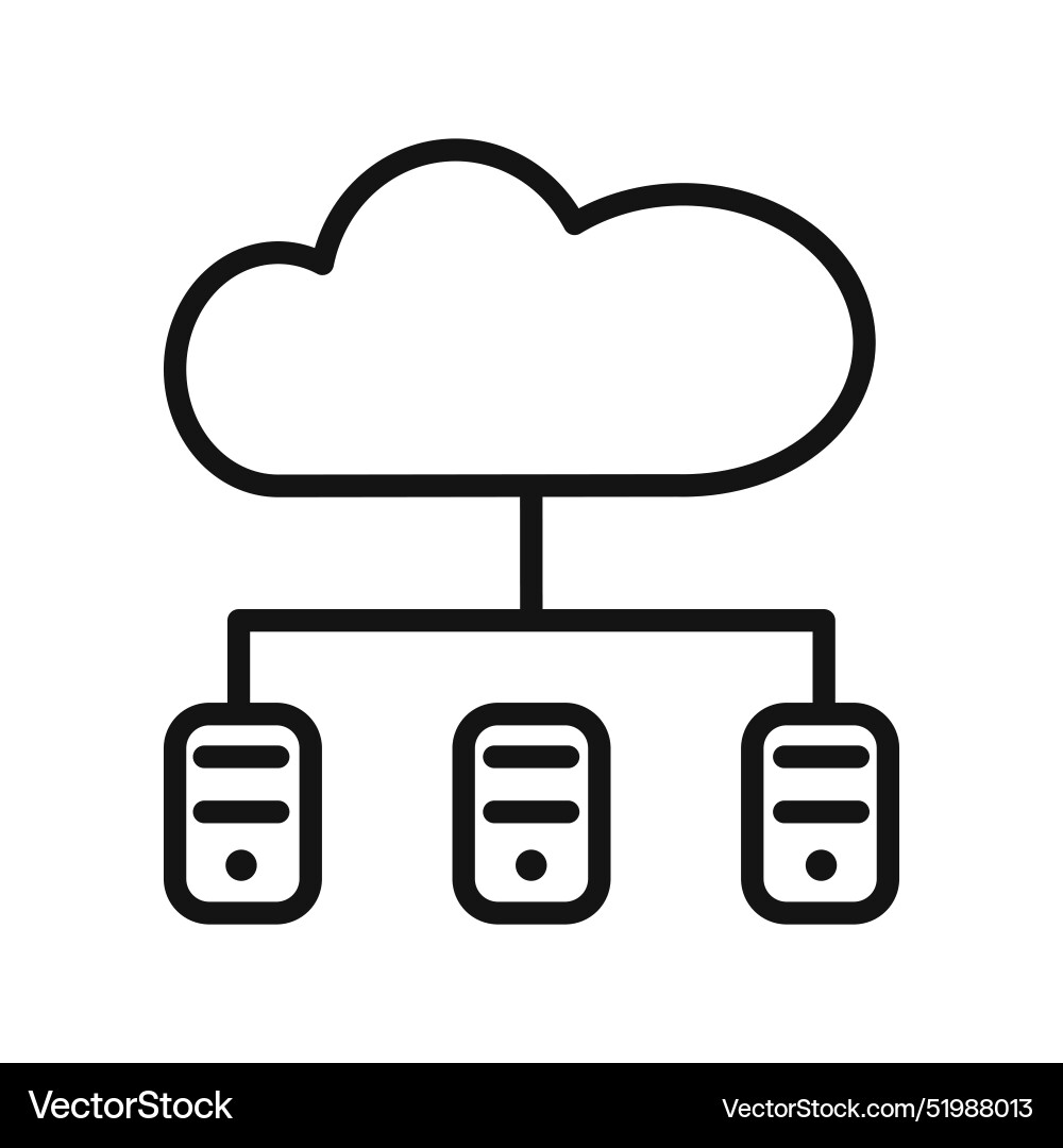 Cloud data center icon mark in filled style Cloud data center icon mark in filled style vector image