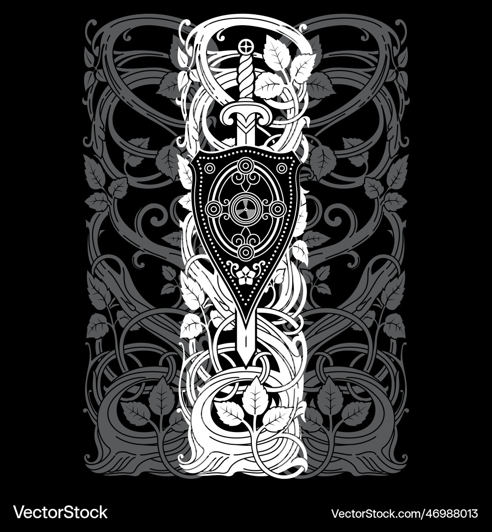 Design in a medieval knightly style Design in a medieval knightly style vector image