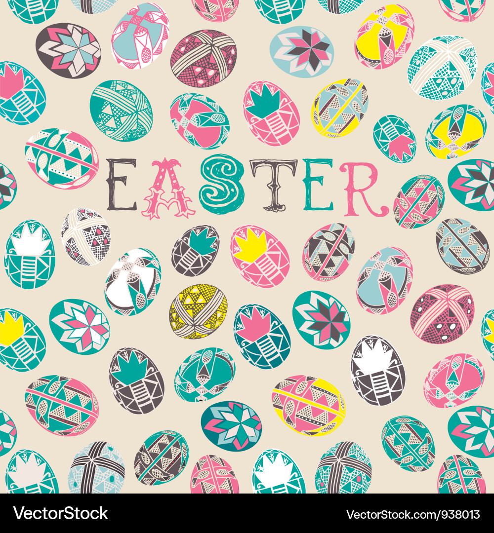 Easter Doodle Pattern vector image