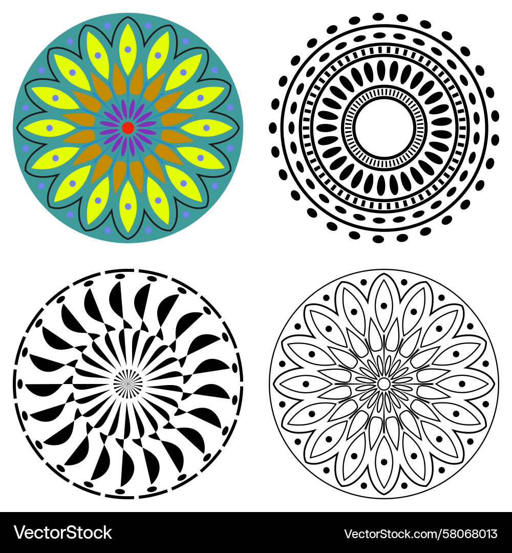 Elegant Mandala Pattern - Circular Shape Vector Image