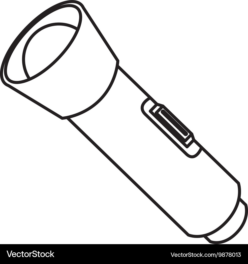 Flashlight bulb object icon Vector Image