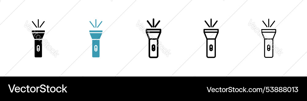 Flashlight icon set Flashlight icon set vector image