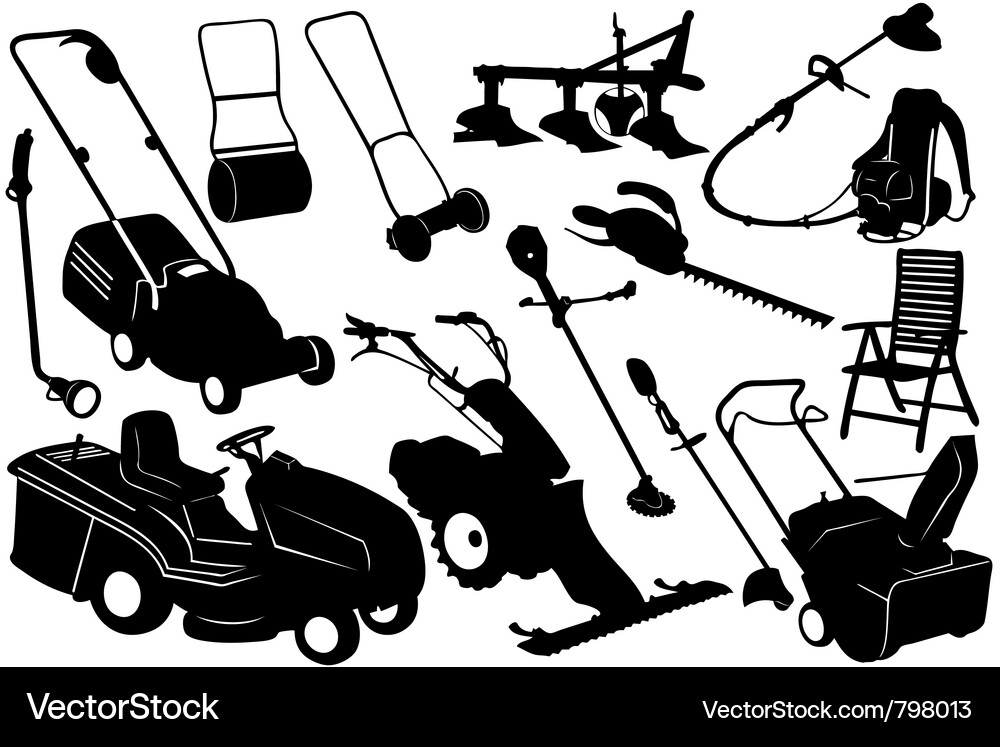 Gardening and Lawn Equipment Vector Image