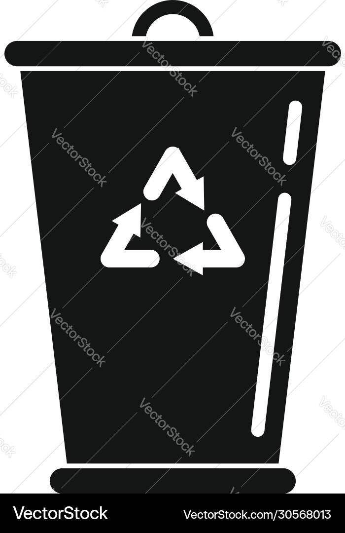 Recycling garbage bucket icon simple style Recycling garbage bucket icon simple style Vector Image