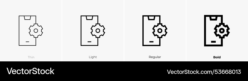 Setting icon thin light regular and bold style Setting icon thin light regular and bold style vector image