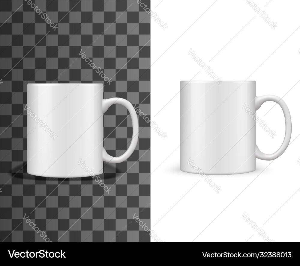 Teebecher Tasse Mockup weiß leer isoliert realistisch Teebecher Tasse Mockup weiß leer isoliert realistisch vektorbild