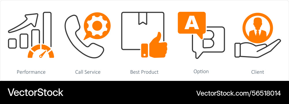 A set of 5 survey and rating icons as performance vector image