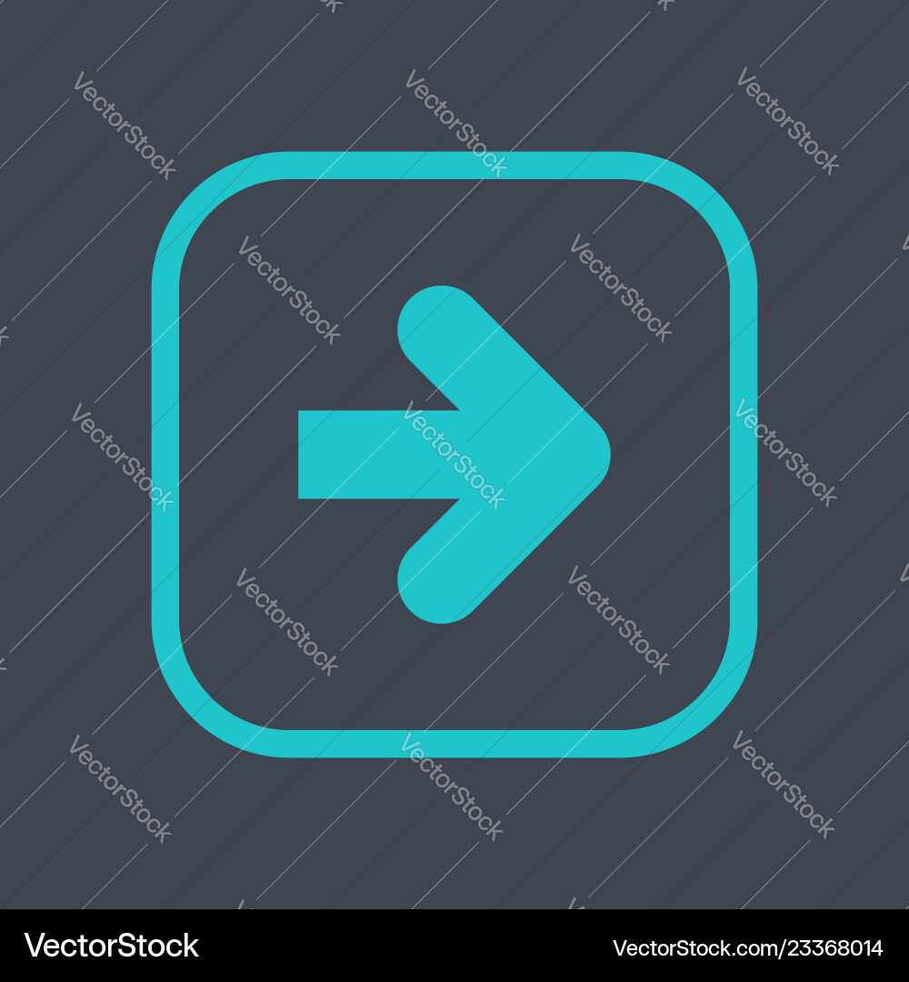 Arrow sign in a square icon web button is created Arrow sign in a square icon web button is created vector image