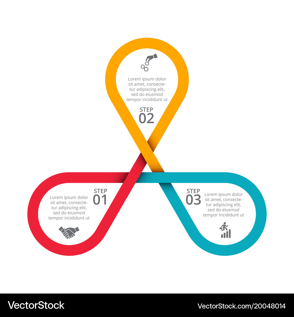 Business Cycle Diagram - 3 Steps Vector Image