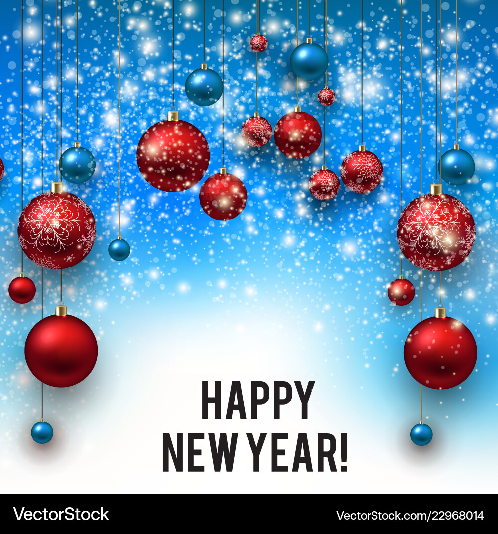 Christmas background with red balls Christmas background with red balls vector image