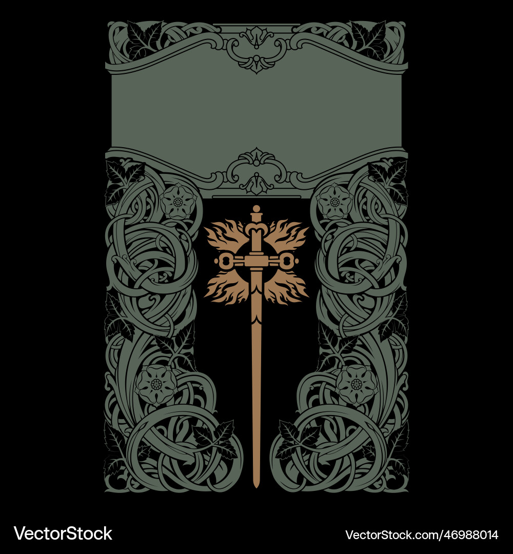 Design in a medieval knightly style Design in a medieval knightly style vector image