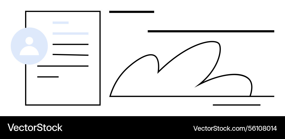 Digital profile and document overview with cloud Vector Image