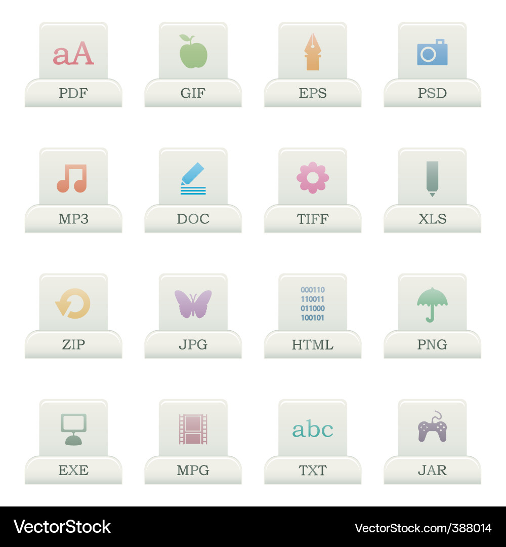 File extensions Vector Image
