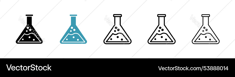 Flask icon set Flask icon set Vector Image