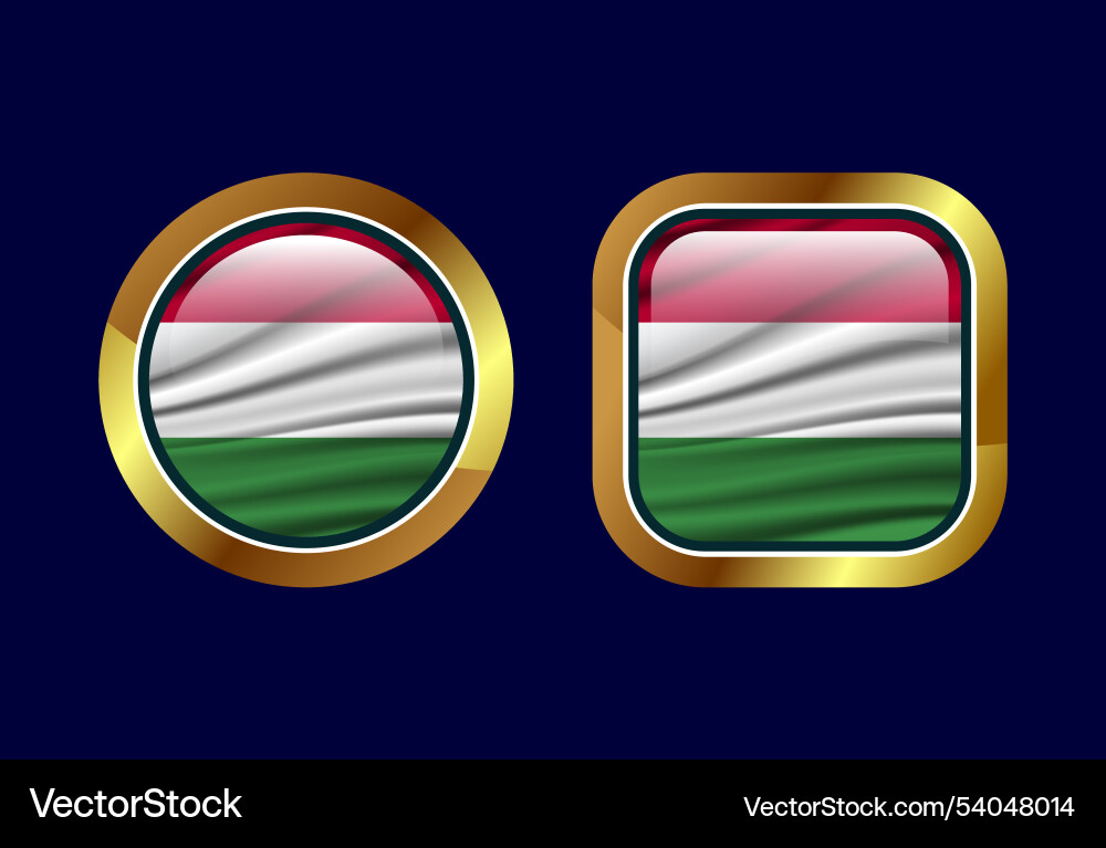Glossy flag button of hungary high quality web Vector Image