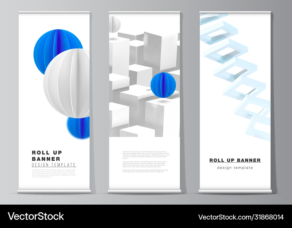 Layout roll up mockup design templates Layout roll up mockup design templates vector image