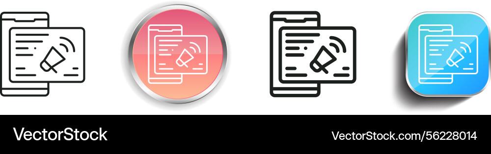 Marketing icon thin linear regular and button vector image
