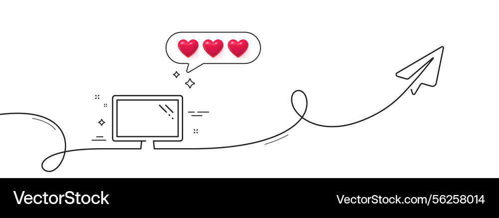 Monitor line icon computer component device sign Vector Image