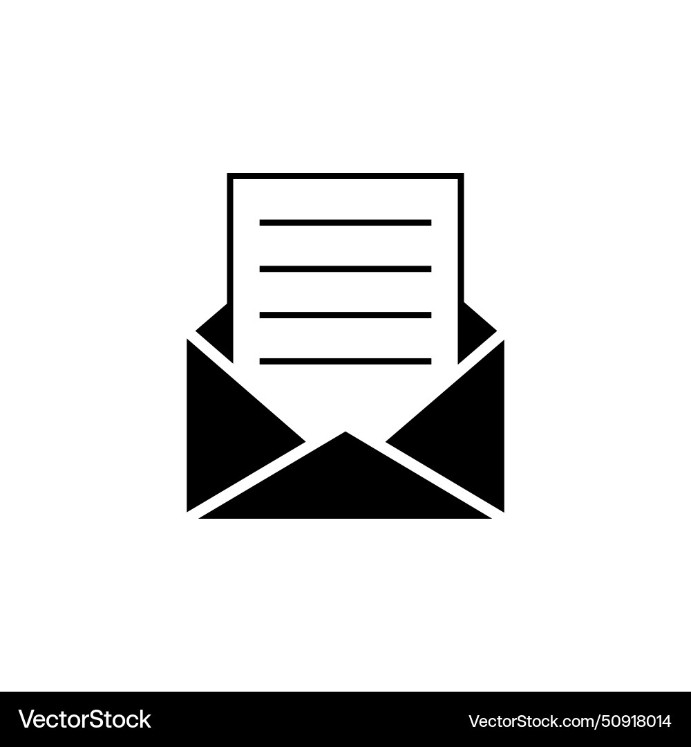 Open mail flat icon Royalty Free Vector Image - VectorStock