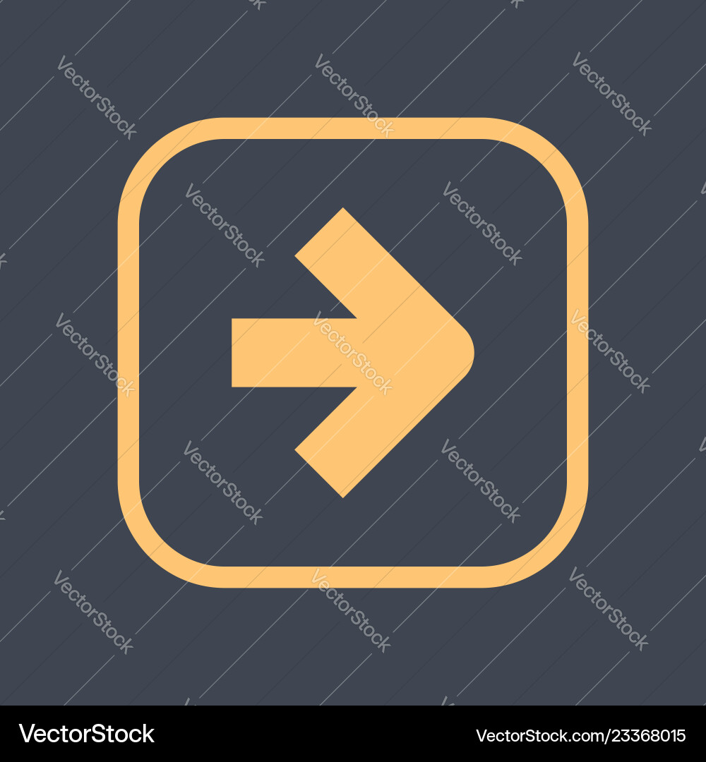 Arrow sign in a square icon web button is created Arrow sign in a square icon web button is created vector image