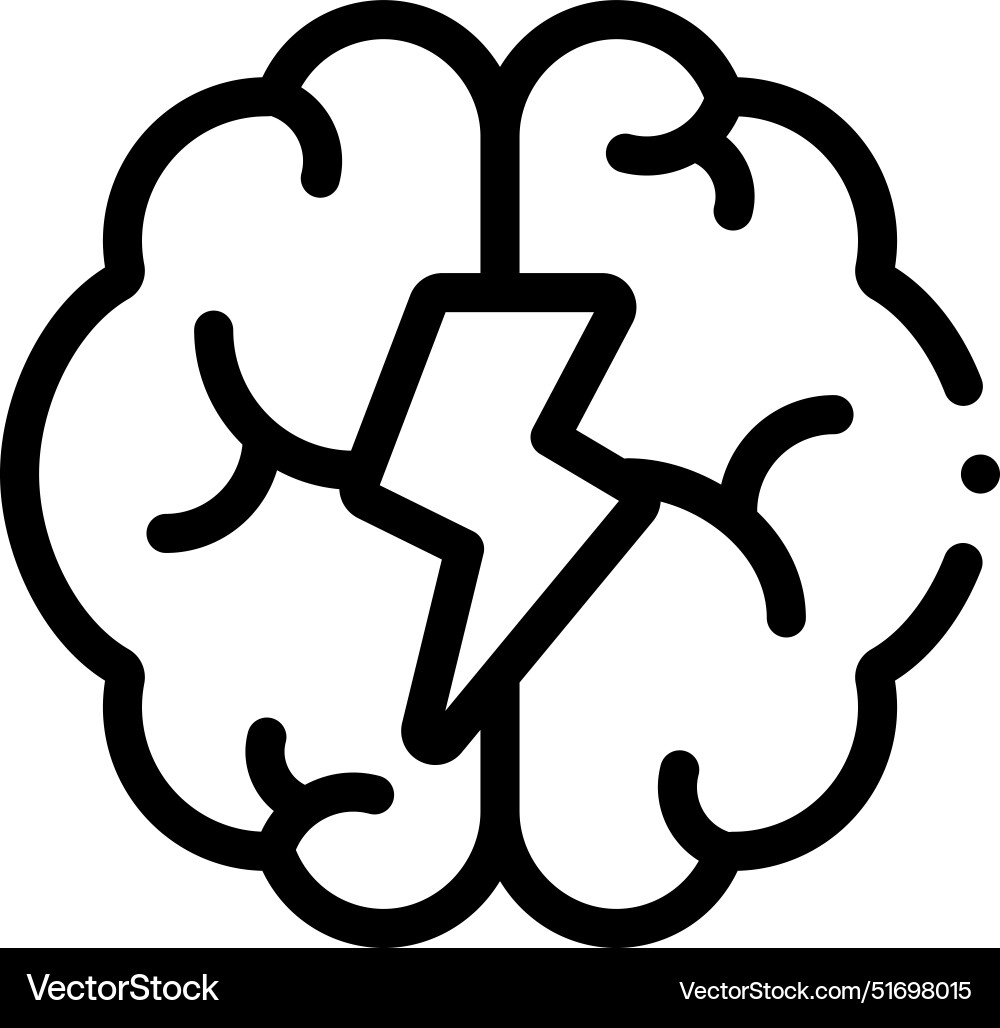 Brain icon thin linear style design isolated Vector Image