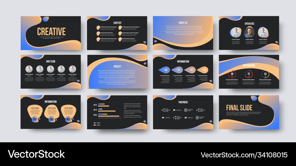 Business Template with Abstract Patterns vector image