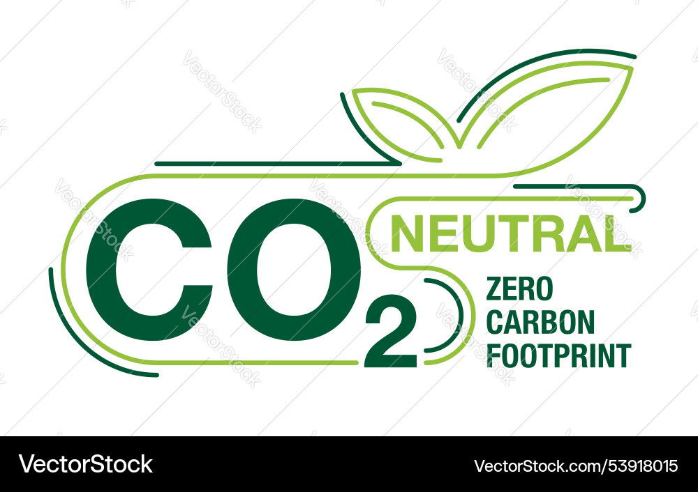 Co2 neutral - zero carbon footprint badge Co2 neutral - zero carbon footprint badge vector image