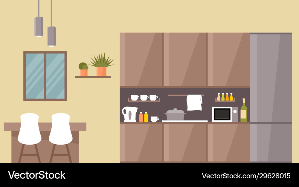 Cozy Kitchen Interior vector image