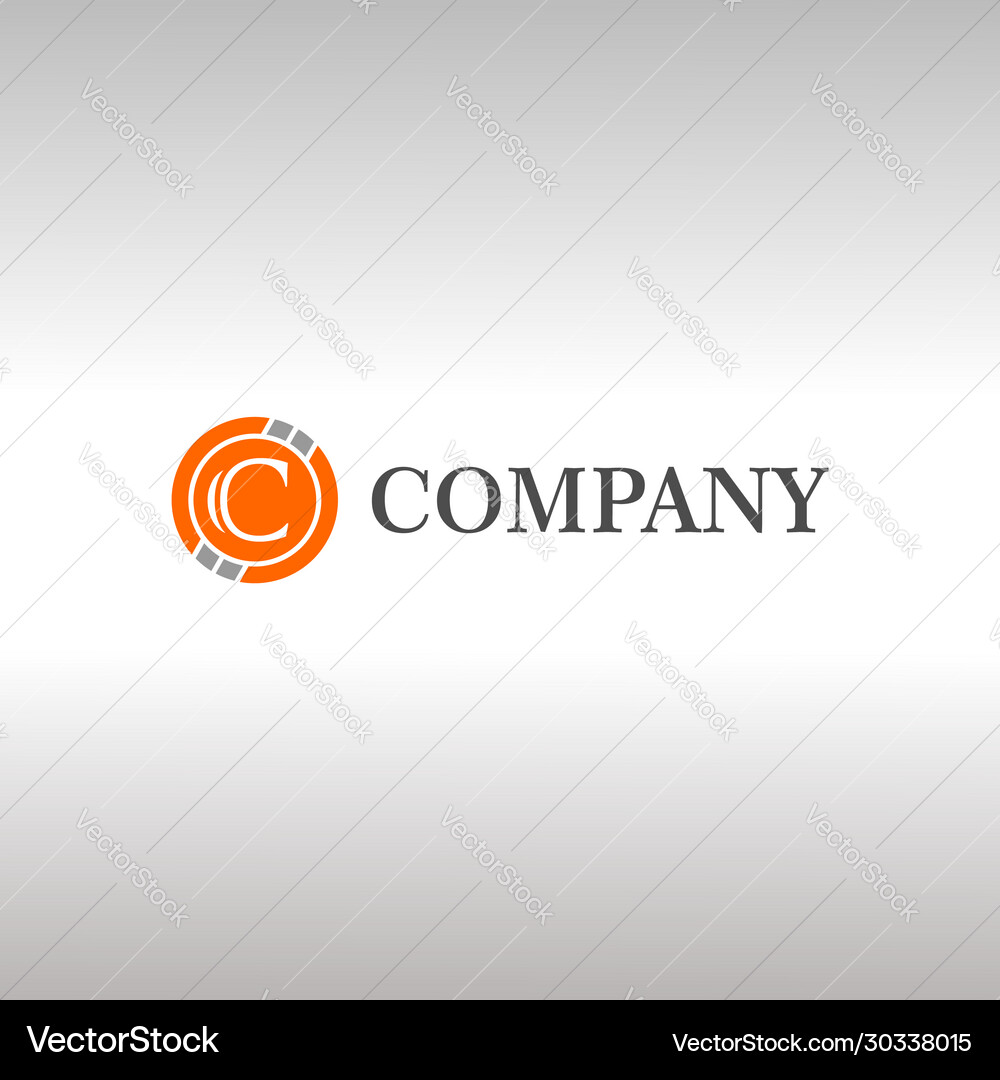 Crypto C Logo Template - Orange & Gray – Royalty-Free Vector | VectorStock