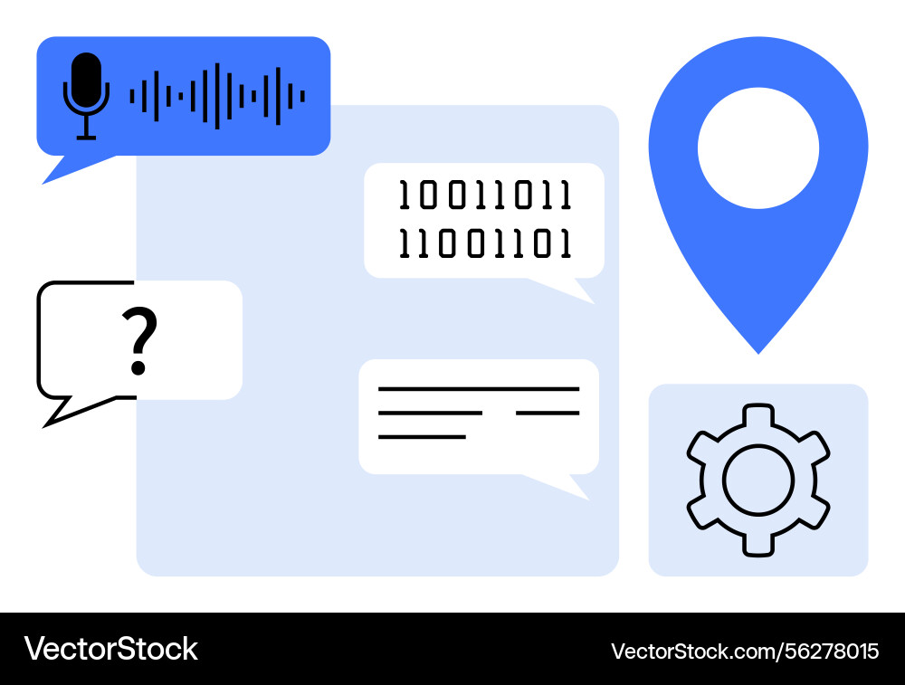 Digital communication interface with speech Vector Image