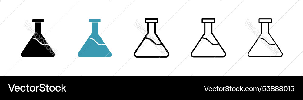 Flask icon set Flask icon set vector image