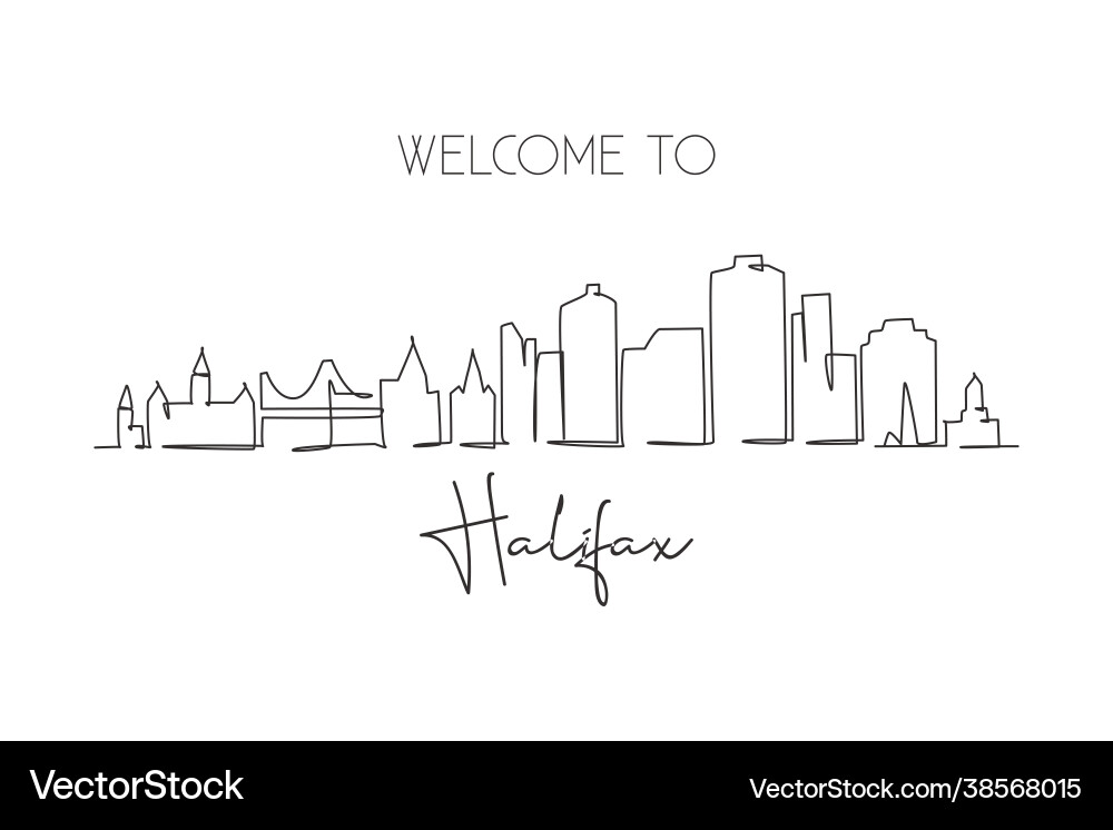 Halifax Skyline - Einzellinienzeichnung Vektorbild