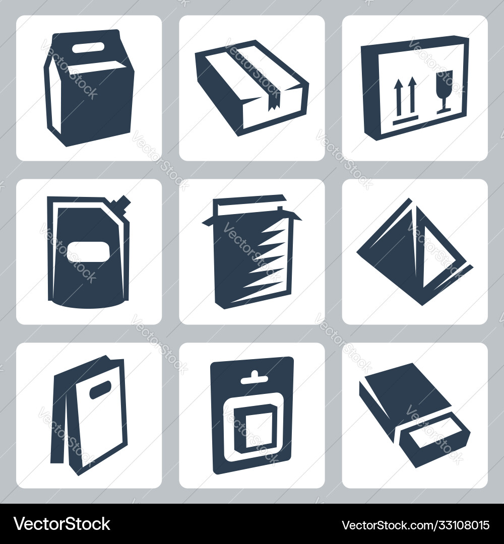 Isolated package icons set 2 Isolated package icons set 2 Vector Image