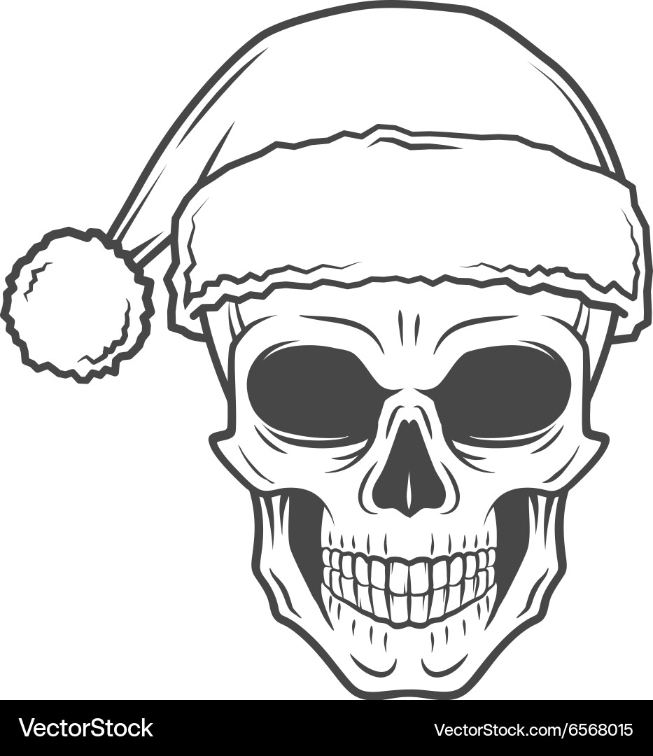 Metal Santa Zombie Portrait Vector Image