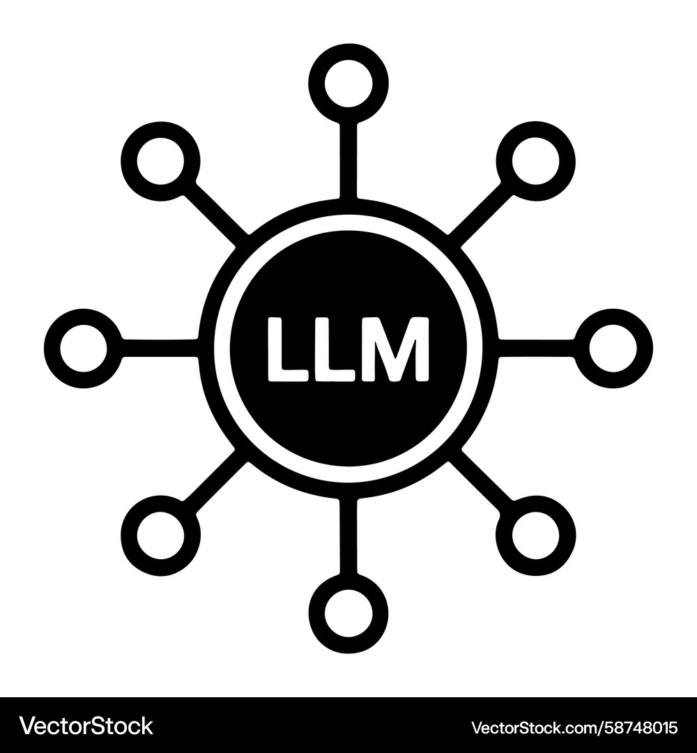 Network Connection Icon - Hub & Nodes Vector Image