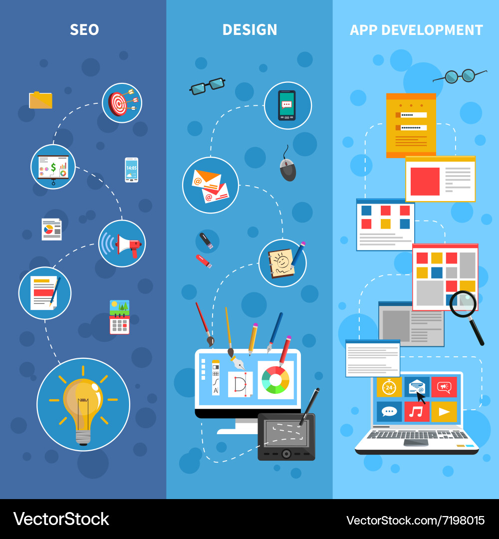 Programming banners set vector image