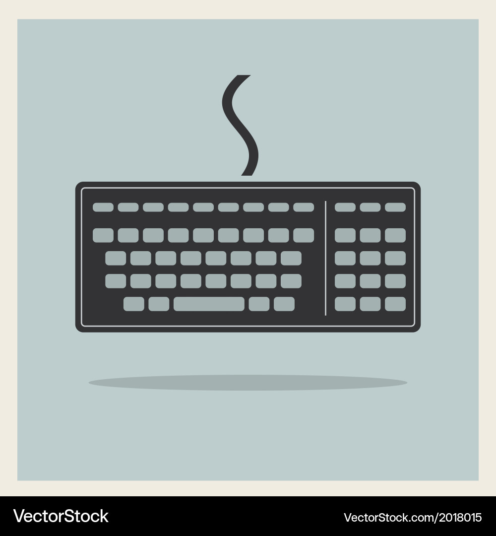Retro Computer Keyboard Icon Vector Image