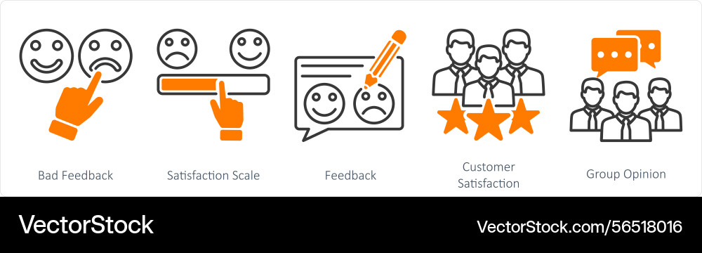 A set of 5 survey and rating icons as bad vector image