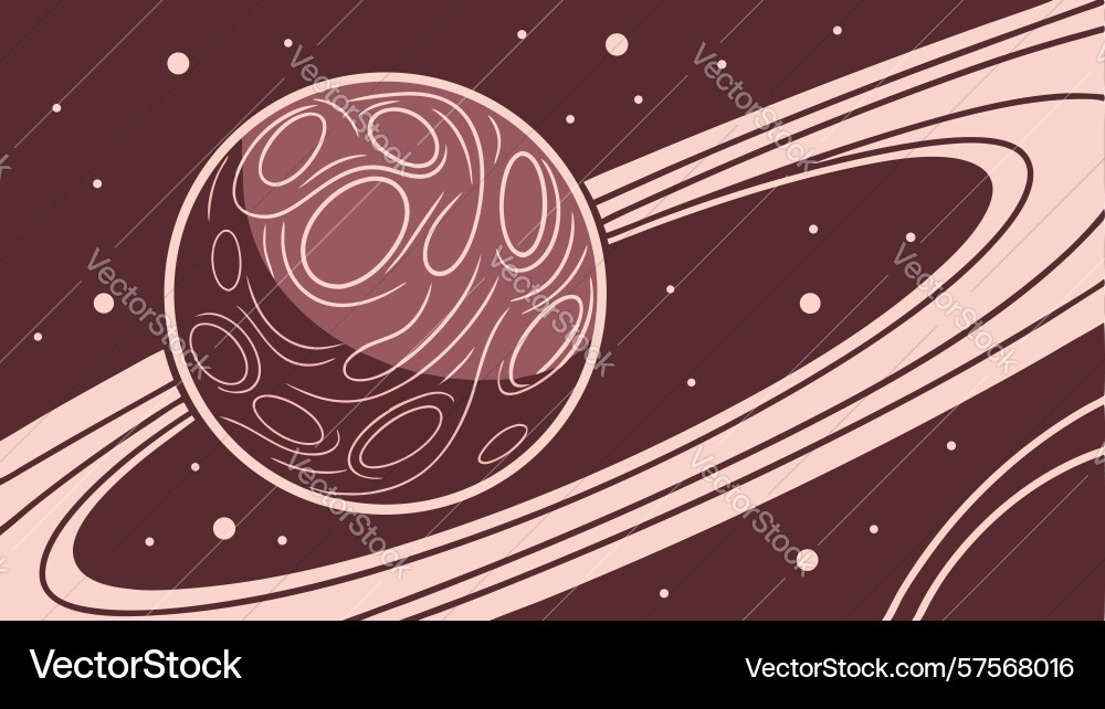 Abstract ringed planet with geometric patterns Vector Image