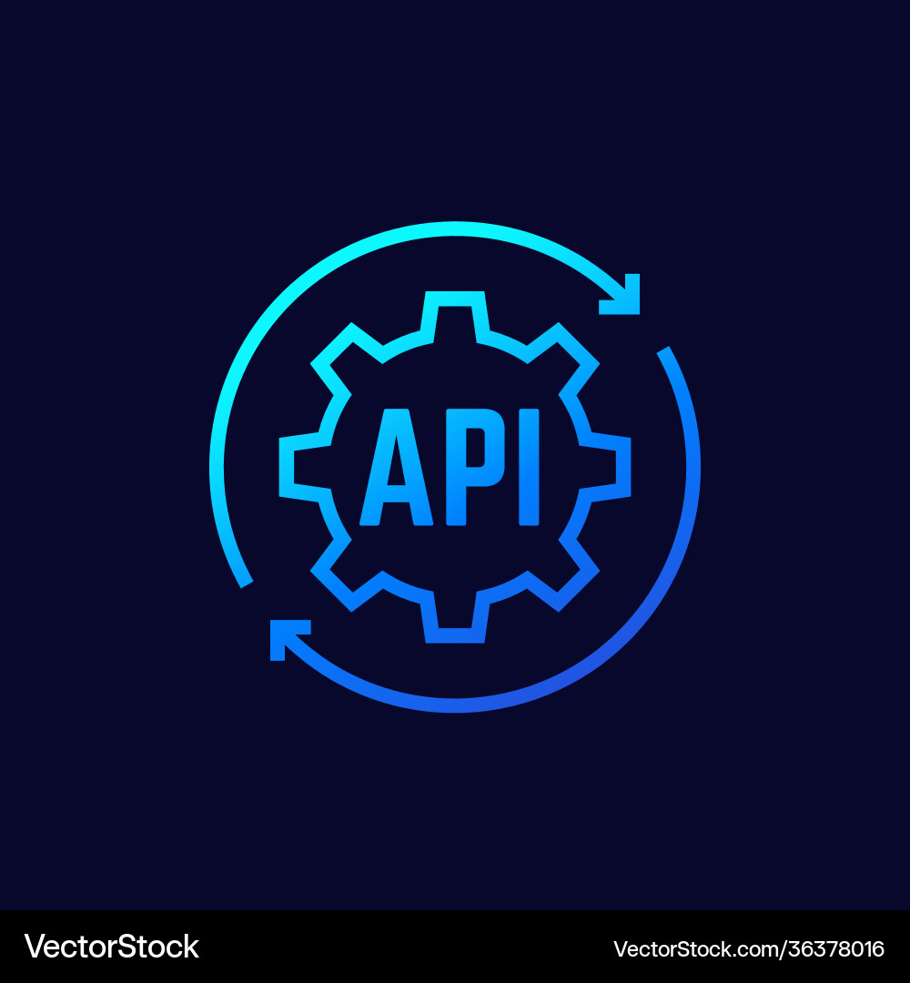 API Technology Icon - Web & App Vector Image