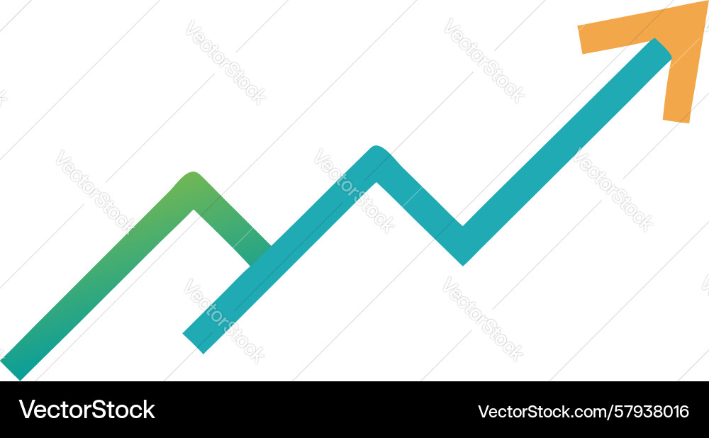 Ascending Line Graph – Business Progress Vector Image