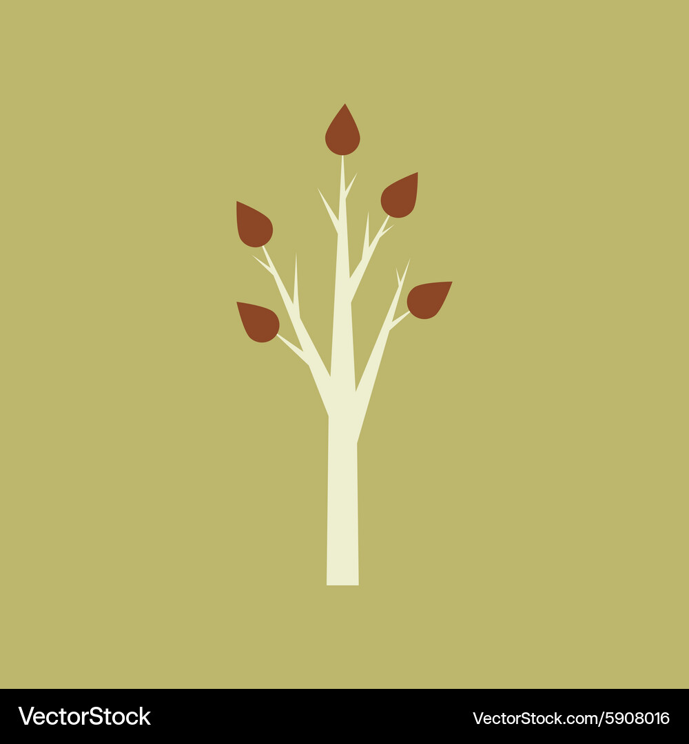 Flat with shadow icon and mobile application tree Vector Image