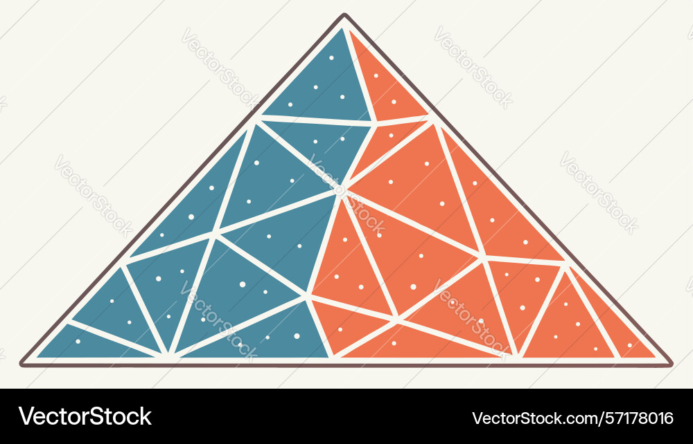 Geometric pyramid structure with inner patterns vector image