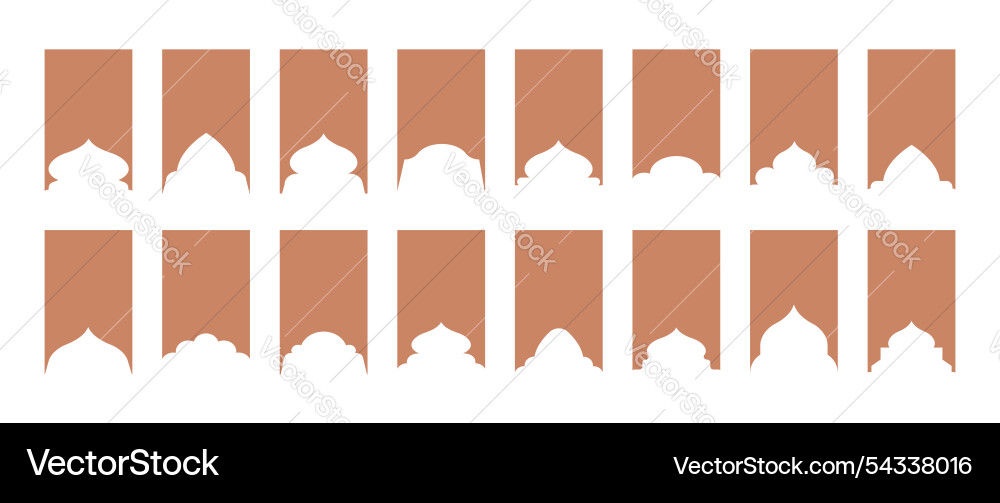 Islamic frames set of beige arabian borders Vector Image