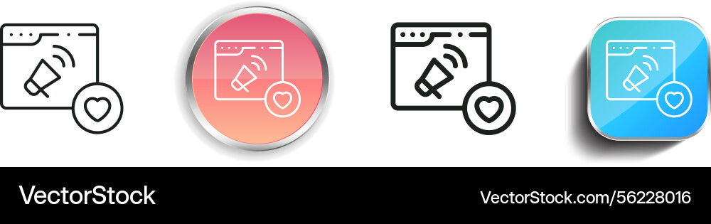 Marketing icon thin linear regular and button vector image