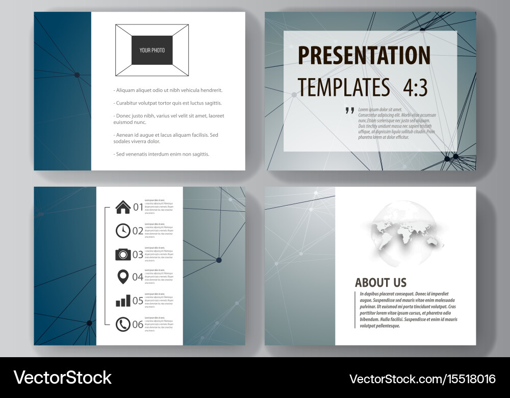 Set of business templates for presentation slides Vector Image