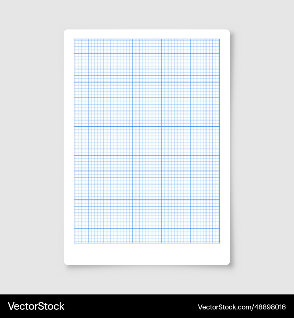 Sheet of graph paper with grid millimeter vector image