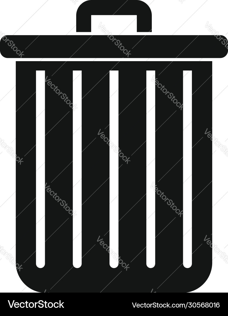 Trash can icon simple style Trash can icon simple style Vector Image