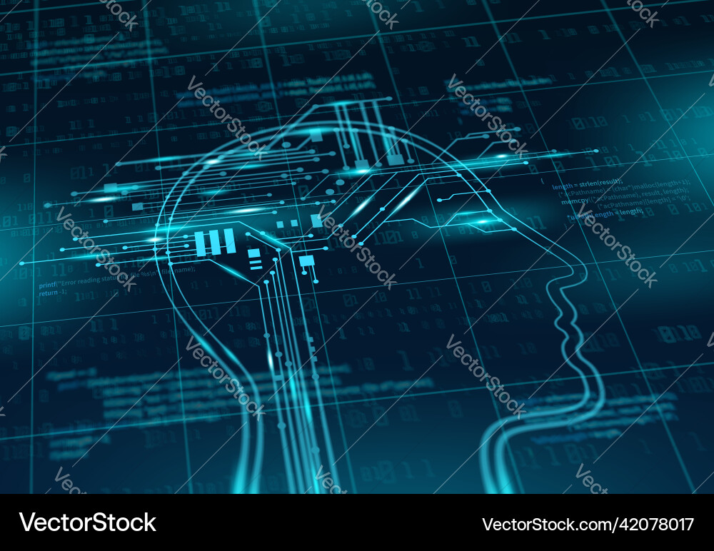 Ai big data and machine learning technology Ai big data and machine learning technology vector image